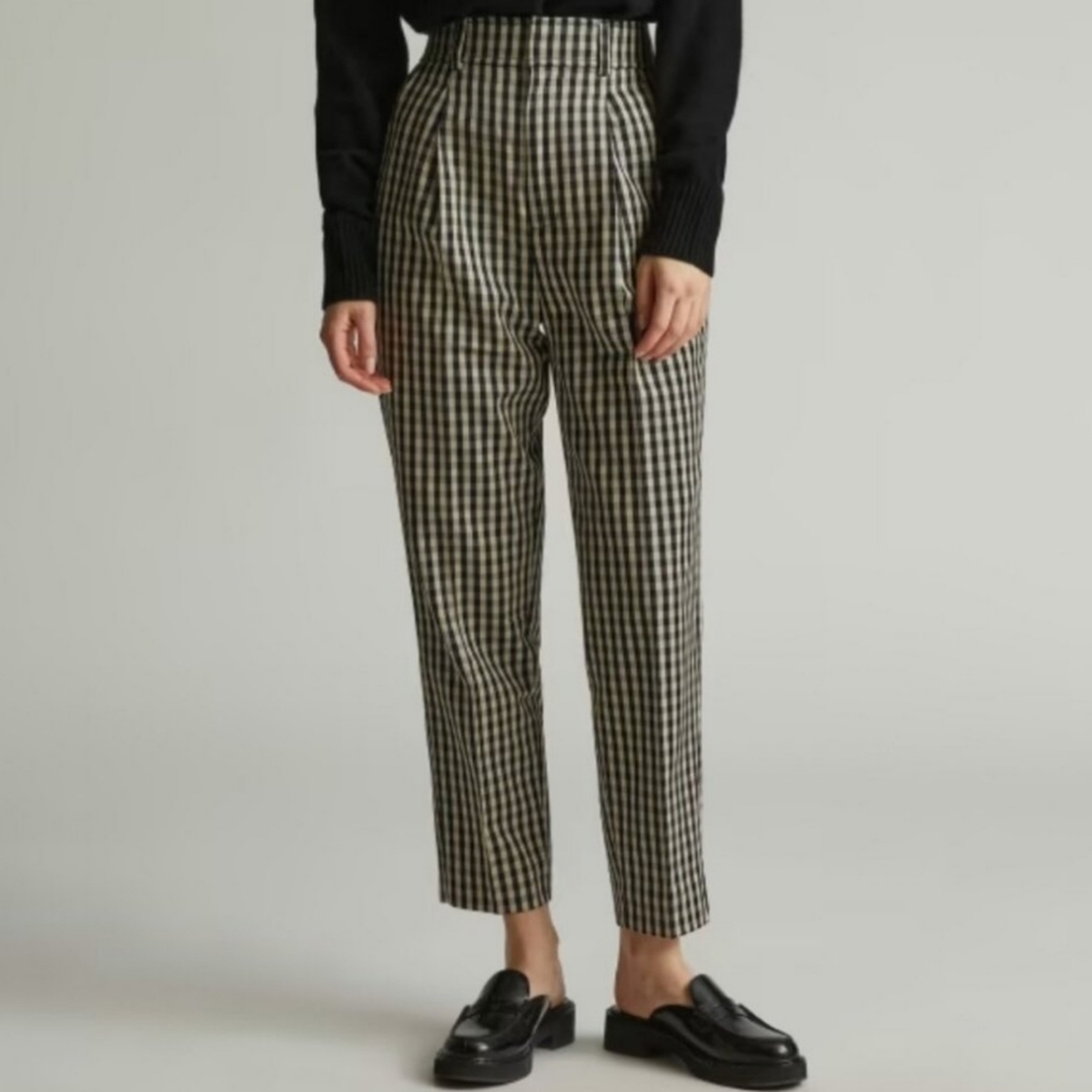 Everlane Black and White Checkered Pants
